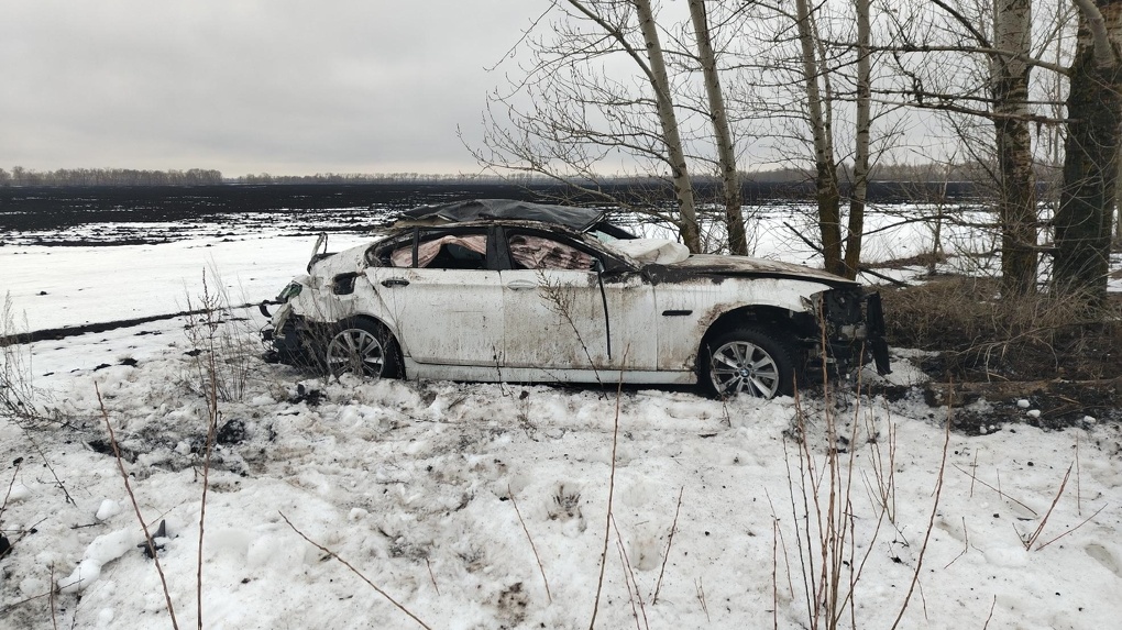 На трассе в Инжавинском районе перевернулась иномарка, пострадали трое мужчин