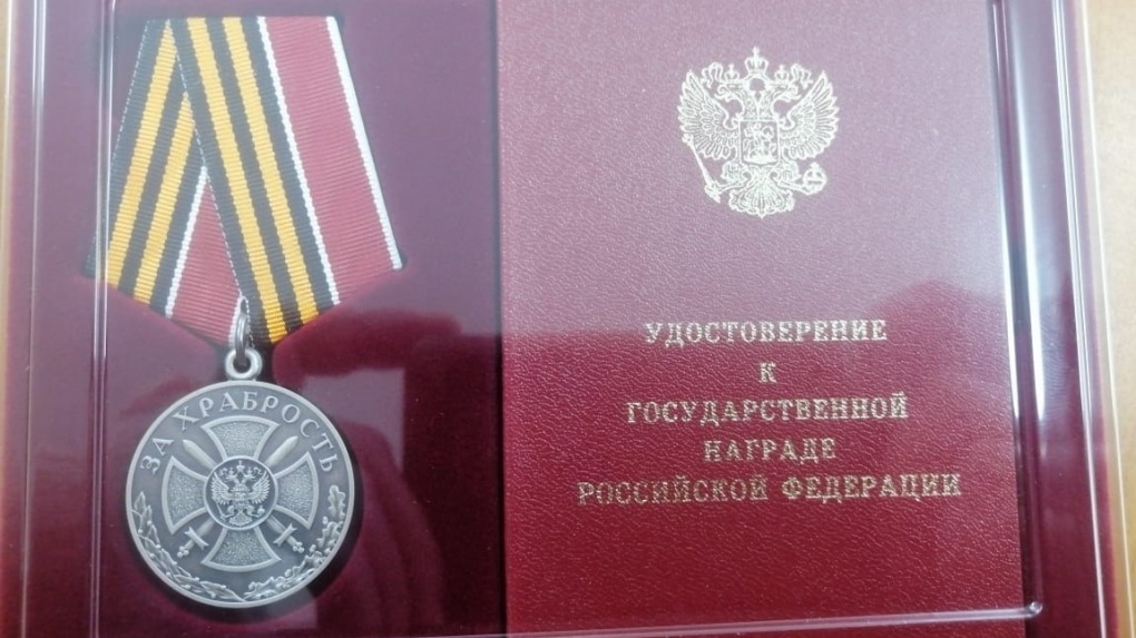 Тамбовчанину, служившему в СВО, вручили медаль «За храбрость» II степени