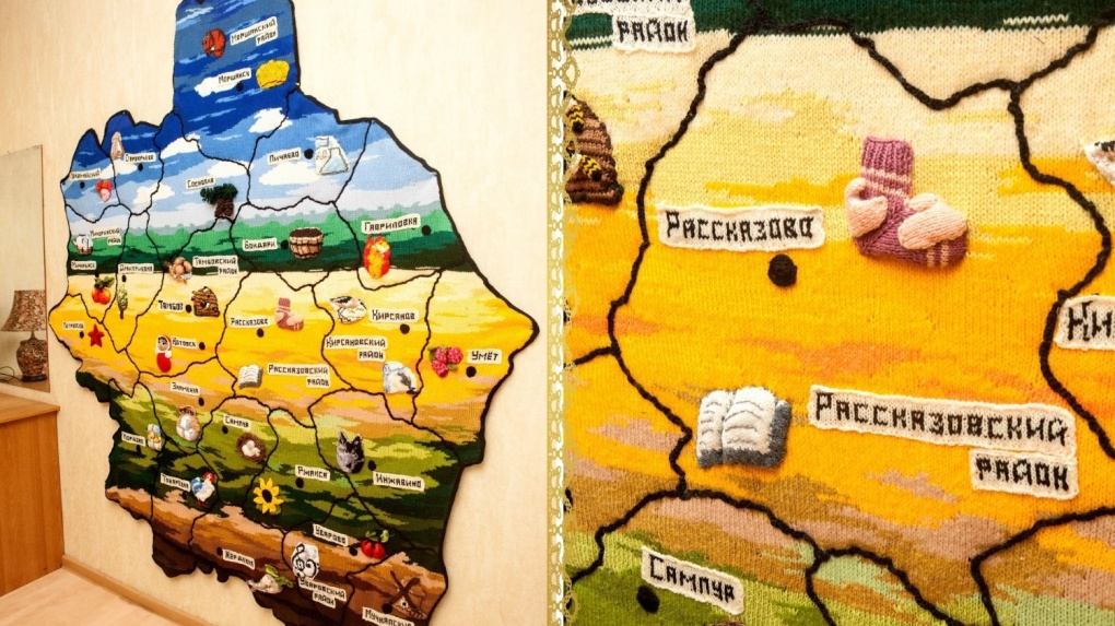 Карта Тамбовской области, связанная жительницами Рассказово, стала рекордом страны